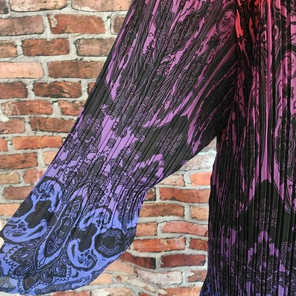 Liz Me 1X Plus Sz Top Ombre Sequins Dress Purple Black Paisley Whimsigoth Witch - Picture 5 of 8